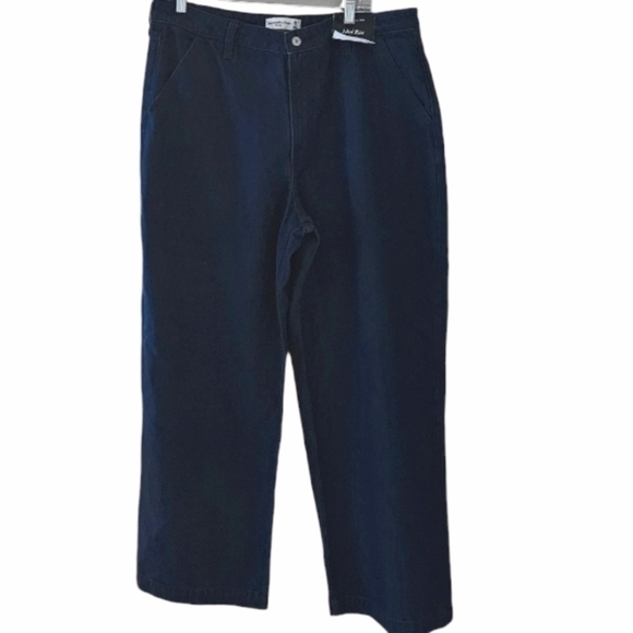 NEW! ABERCROMBIE & FITCH Curve Love Mid-Rise Flat Front Wide Leg Denim Jeans 14. - Picture 3 of 8